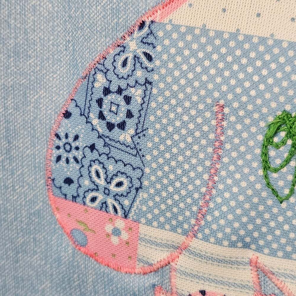 Vintage Embroidered Patchwork Blue Leisure Suit - Picture 12 of 13